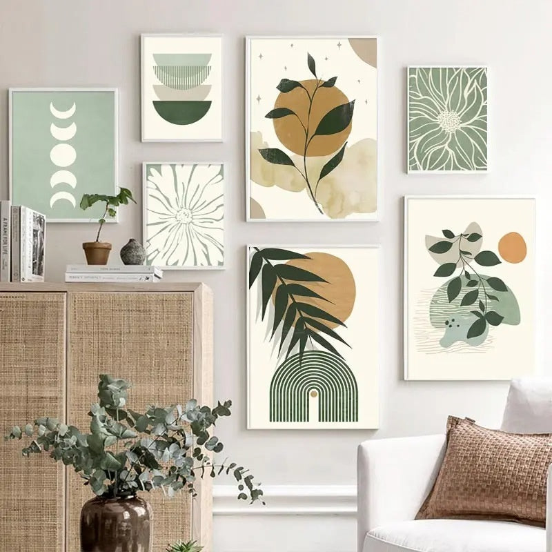 Green Botanical Wall Art Print - Modern Home Decor