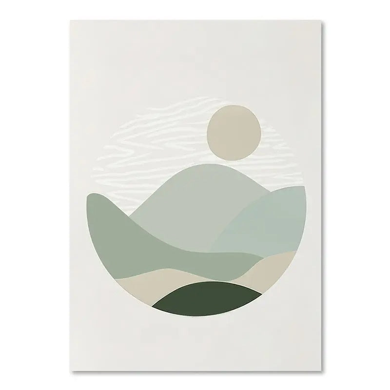 Green Botanical Wall Art Print - Modern Home Decor