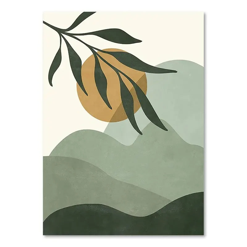 Green Botanical Wall Art Print - Modern Home Decor