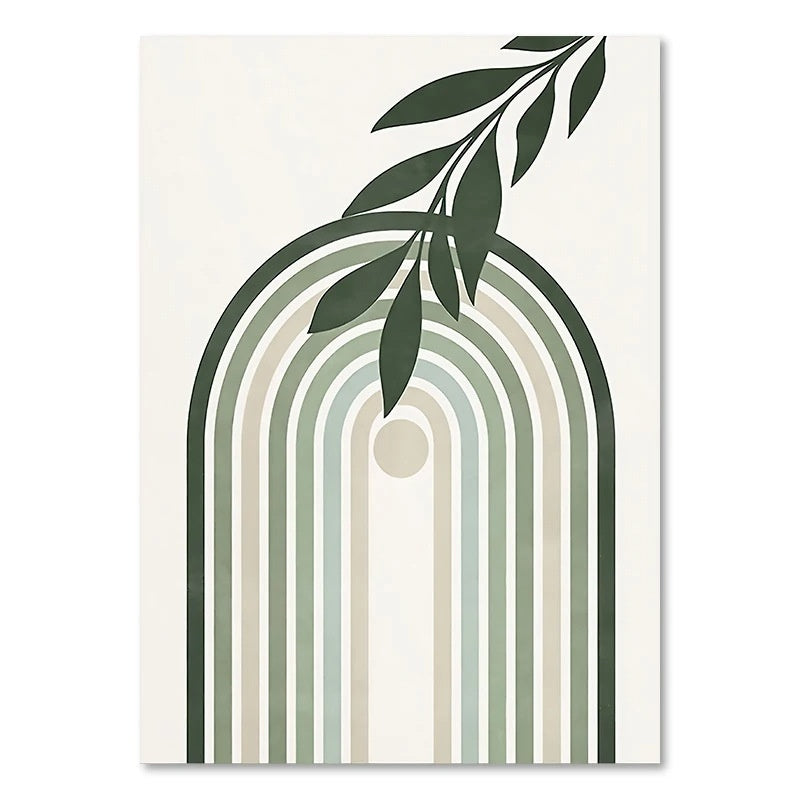 Green Botanical Wall Art Print - Modern Home Decor