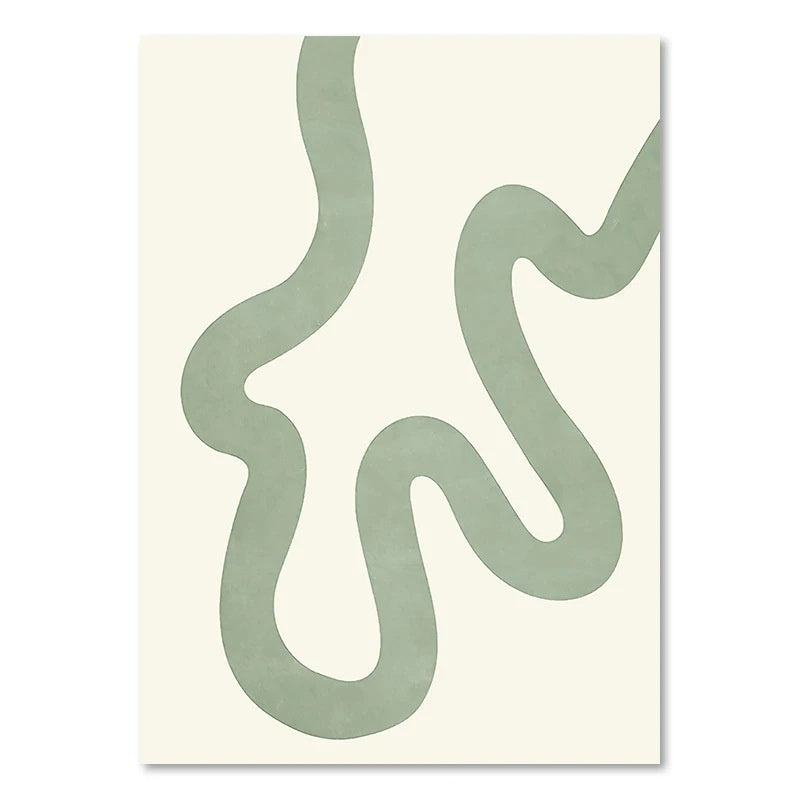 Green Botanical Wall Art Print - Modern Home Decor