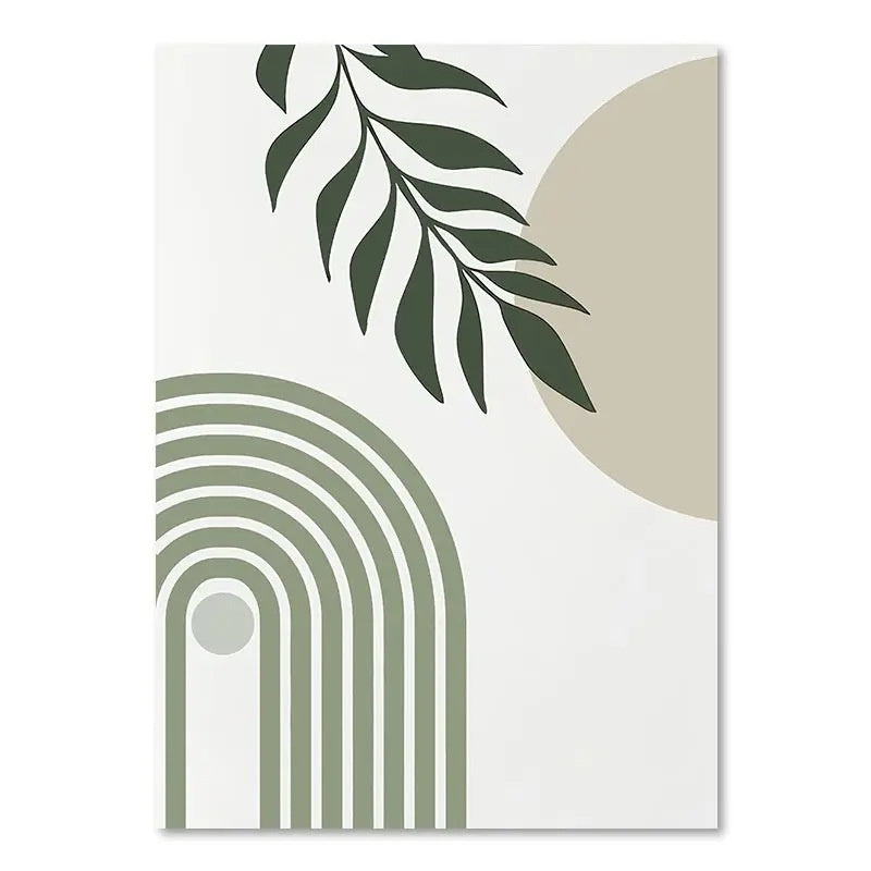 Green Botanical Wall Art Print - Modern Home Decor