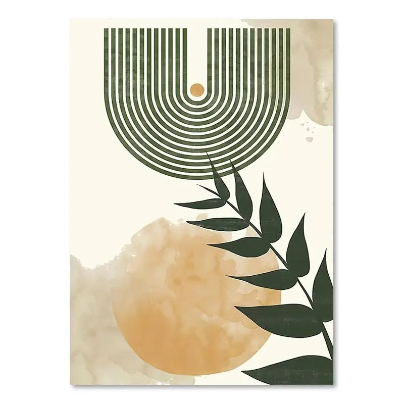 Green Botanical Wall Art Print - Modern Home Decor
