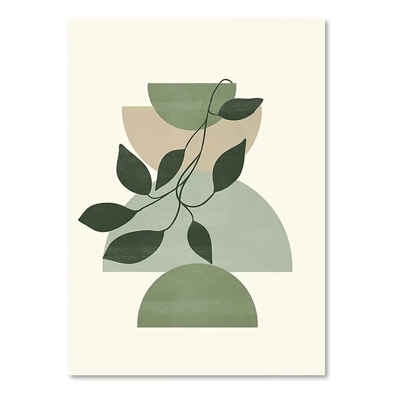 Green Botanical Wall Art Print - Modern Home Decor