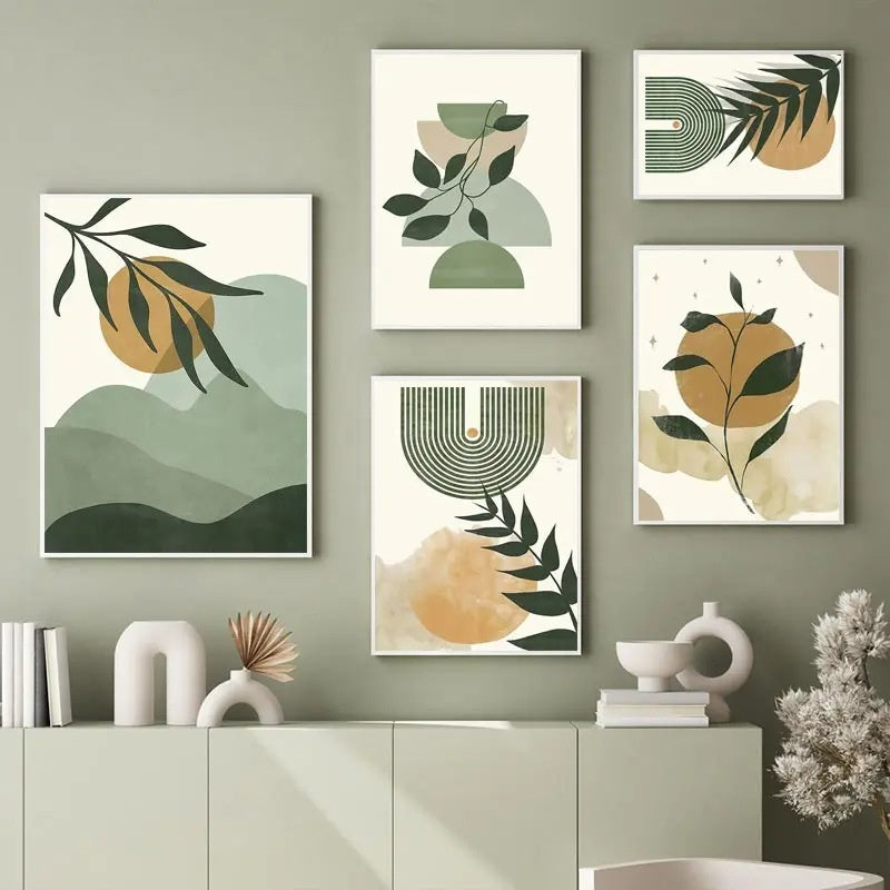Green Botanical Wall Art Print - Modern Home Decor