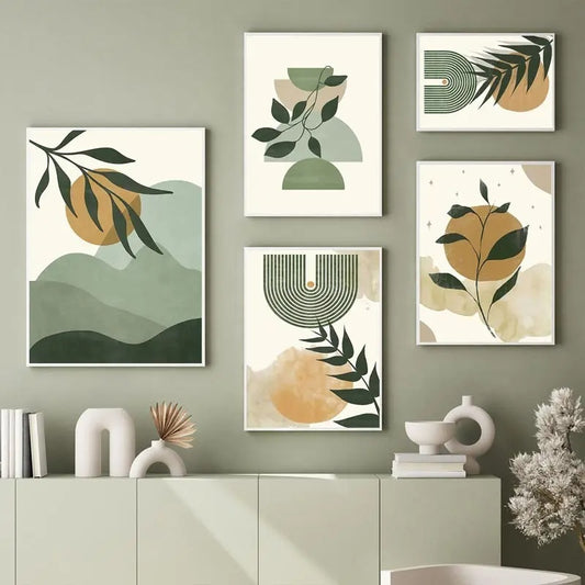 Green Botanical Wall Art Print - Modern Home Decor