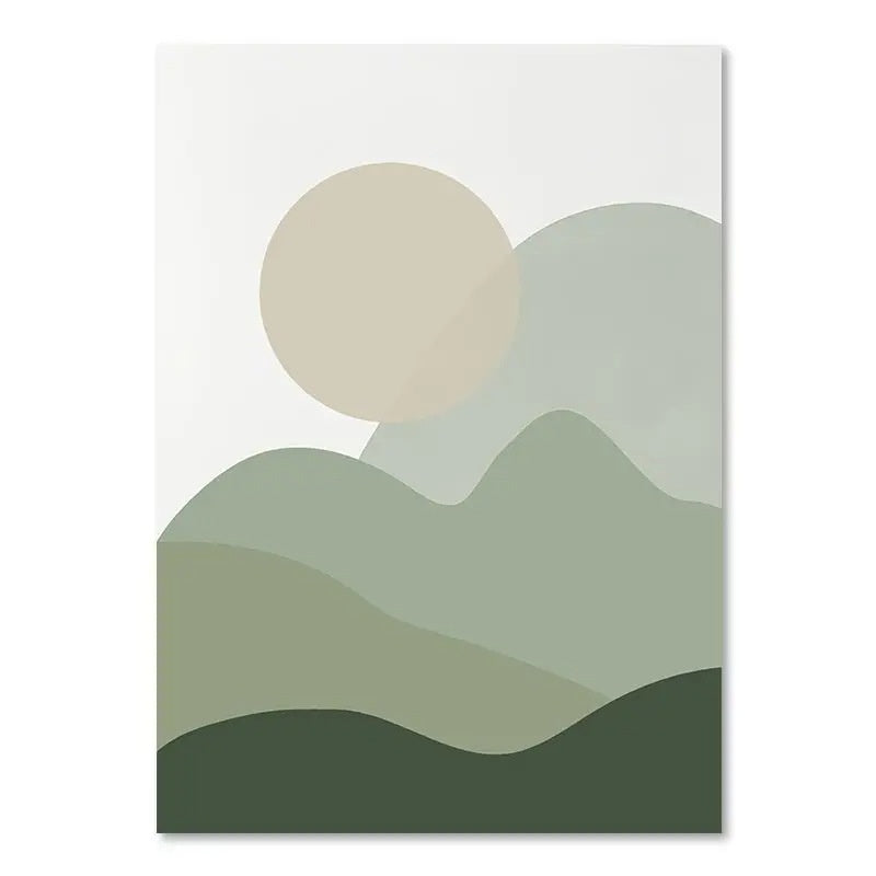 Green Botanical Wall Art Print - Modern Home Decor