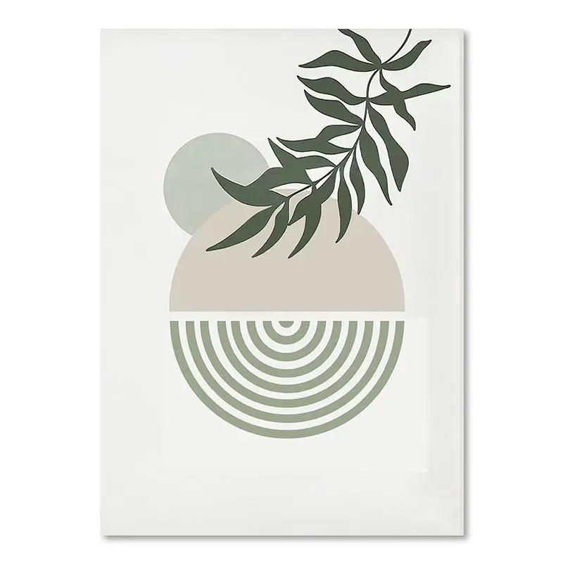 Green Botanical Wall Art Print - Modern Home Decor