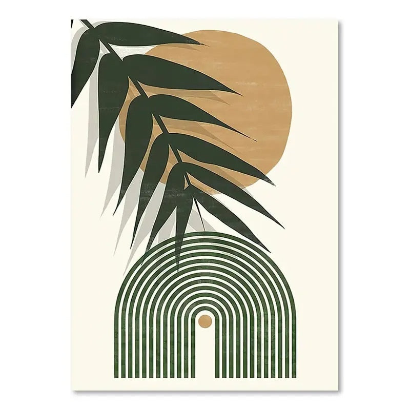 Green Botanical Wall Art Print - Modern Home Decor