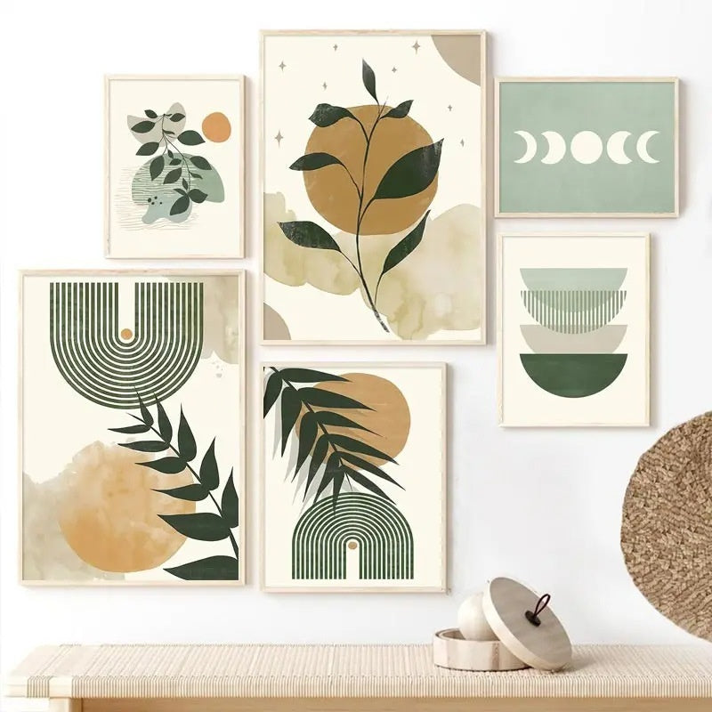 Green Botanical Wall Art Print - Modern Home Decor